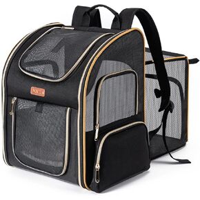 Cat Backpack Carrier, Dog Backpack Carrier for Small Dogs Medium Cats, Airline Approved Expandable Pet Backpack Carrier for Small Dogs Puppies Medium Cats Fit Up to 18 Lbs, Grey