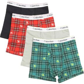 Calvin Klein Boys Boxer Brief Four pack Cotton and Spandex