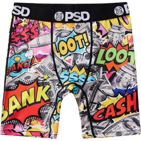 PSD Boys Underwear - Money Strip Youth Boxer Briefs with Fun Print Designs - Comfortable Boxers for Boys - Premium Underwear Boys Collection
