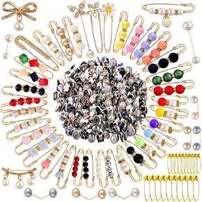 Brooch Pins Brooches and Pins for Women 150pcs Bulk Fashion Decorative Safety Pins Broches Brooches Pearl Brooch Pins Charms for Socks Charm Pins for Clothing Hat Sweater Shawl Scarf Clothes
