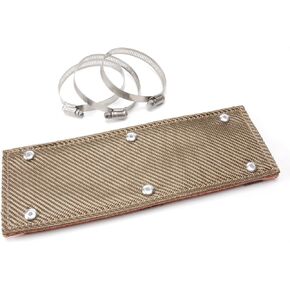 13.7" x 6" Titanium Pipe Shield, Exhaust Heat Shield, Two-layer Material Design, Heat Protection up to 1350°F