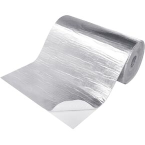 78mil Heat Shield Aluminum Foil Mat High Temperature 2300℉ Ceramic Fiber Barrier Insulation Thermal Shield Material Sheet Protection (Self-Adhesive, 26" x 24")