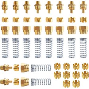 32PCS Brass DOT Air Brake Hose End Fitting Kit, J1402 Air Brake Fitting & Sleeve Tube Assortment Kit for Replacement, Air Brake Hose Assembly Kit (Connector, Union Tube and Sleeve Tube)