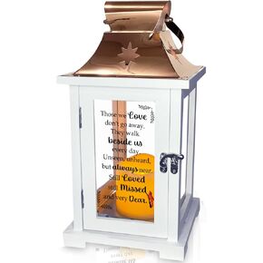 Memorial Lantern with Picture Frame, LED Candle and Poem Card, Sympathy Lanterns for Loss of Loved One, Bereavement Memorial Gifts for Loss of Mother Father Grandmother, in Memory Lantern Cardinal