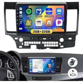 [2+32G] Android 13 Car Stereo for Mitsubishi Lancer 2008-2017 with Apple Carplay&Android Auto,10.1 Inch Car Radio with Mirror Link Bluetooth FM/RDS Radio WiFi GPS SWC Dual USB+AHD Backup Camera