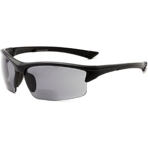 Sport & Wrap-Around Bifocal Reading Sunglasses in Matte Black with Smoke Lenses by Readers.com | The Roster | +3.00