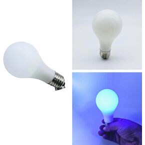sumrica Magic 2PCS LED Magic Lamp Push Button Model Glow in Hand Magic Trick Gimmick Battery Light Bulb for Kids Adult Blue E27 A60 1watt