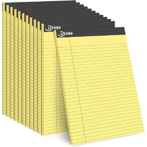 Notepads 8.5 x 11 Legal Pads Bulk, 12 Packs Letter Pads Micro Perforated Yellow Paper, Wide Ruled 45 Sheets/90 Pages (70GSM) Note Pad for Meeting, Writing and Note-taking