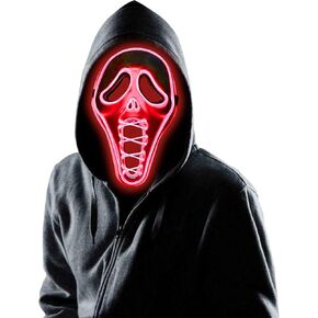 قناع الهالوين المخيف بإضاءة LED قناع التطهير لأزياء الهالوين التنكرية للمهرجانات in Kuwait