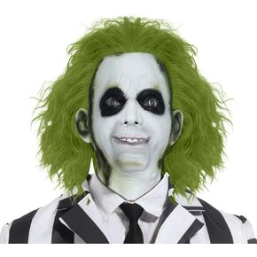 Halloween Horror Mask Adults Movie Latex Horror Scary Mask with Wig Perfect Match with Costume for Cosplay