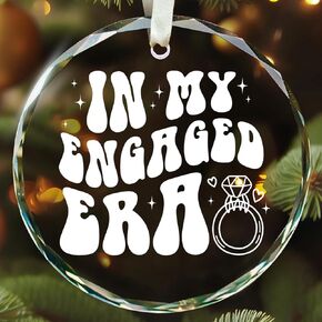 Engagement Gifts for Couples - Gifts for Newly Engaged Couples - Happy Engagement Gifts for Her, Bride, Bride to Be - Just Engaged Gifts for Her, Friends - Engagement Ornament 2024 - Glass Ornament