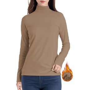 Womens Long Sleeve Turtleneck Thermal T-Shirts Mock Neck Underwear Fashion Tops for Winter Cold Weather