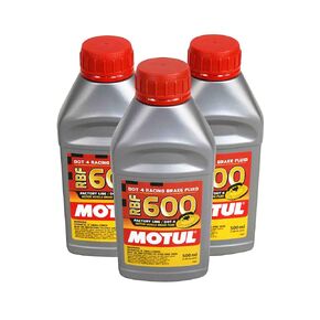 Motul (3 Pack) 100949 RBF 600 DOT 4 100% Synthetic Factory Line Racing Brake Fluid with Premium Motul Sticker (3)