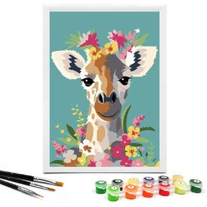 Nariolar Paint by Numbers for Kids Ages 4-8 with 7X9.5 inch Pre-Printed Cardboard,12 Acrylic Paint Pots and 3 Painting Brushes, Craft Gift Room Decor for Children,(Lovely Koala)