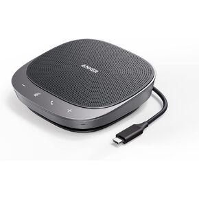 Anker PowerConf S360 USB Speakerphone, Smart Voice Enhancement, 360° Voice Coverage, Superior Sound, Speakerphone for Computer, Conference Microphone, 4-Port USB Hub with HDMI Port(Renewed)