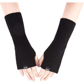 Arm Warmers Women Winter Long Fingerless Gloves Knitted Wrist Warmers with Thumb Hole Arm Sleeve Pack