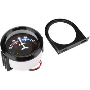 DC 12V Ammeter Guage,2 inch 52mm Car Ammeter Voltmeter 60-0-60A AMP Gauge Volt Meter for Auto car Vehicles(ABS Black)