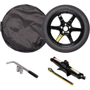 StanceMagic Complete Spare Wheel and Tire - Compatible with 2017+ Tesla Model 3 Long Range & RWD Trims - Includes 18x4 Rim, 125/80R18 Tire, Scissor Jack, Tire Iron, Sockets, Carrying Bag