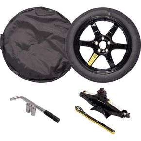 StanceMagic Complete Spare Wheel and Tire - Compatible with 2017+ Tesla Model 3 Long Range & RWD Trims - Includes 18x4 Rim, 125/80R18 Tire, Scissor Jack, Tire Iron, Sockets, Carrying Bag