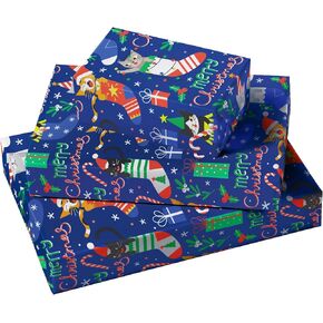 RUSPEPA Christmas Wrapping Paper Roll - Mini Roll - Christmas Mushroom House Pattern Great for Christmas, Holiday and Party - 17 Inches X 32.8 Feet