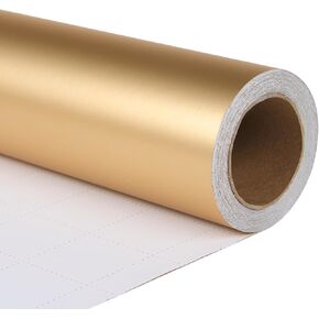 ZINTBIAL Metallic Pink Wrapping Paper Roll with Cut Lines - Solid Pink Holiday Gift Wrap for Halloween, Christmas, Birthdays, Baby Shower, Wedding - 17.5 in x 33 ft (48 sq. ft), Easy to Cut in Kuwait