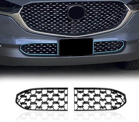 LUWU Front Grill Mesh Compatible With 2022 2023 2024 2025 Mazda CX-5 Front Mesh Grill Inserts Trims Front Mesh Grille Cover Guard for 2024 2025 Mazda CX5 Car Exterior Accessories ABS Material, 2PCS in Saudi Arabia