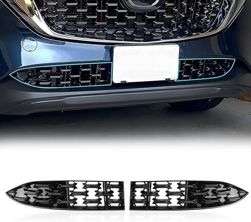 LUWU Front Grill Mesh Compatible With 2022 2023 2024 2025 Mazda CX-5 Front Mesh Grill Inserts Trims Front Mesh Grille Cover Guard for 2024 2025 Mazda CX5 Car Exterior Accessories ABS Material, 2PCS in Saudi Arabia