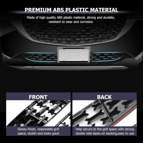 LUWU Front Grill Mesh Compatible With 2022 2023 2024 2025 Mazda CX-5 Front Mesh Grill Inserts Trims Front Mesh Grille Cover Guard for 2024 2025 Mazda CX5 Car Exterior Accessories ABS Material, 2PCS in Saudi Arabia