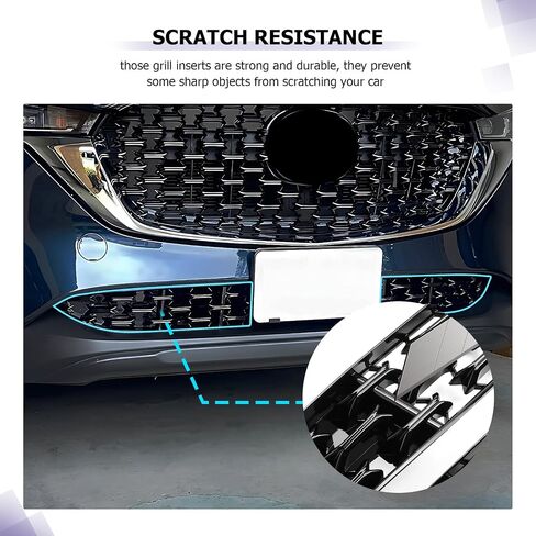 LUWU Front Grill Mesh Compatible With 2022 2023 2024 2025 Mazda CX-5 Front Mesh Grill Inserts Trims Front Mesh Grille Cover Guard for 2024 2025 Mazda CX5 Car Exterior Accessories ABS Material, 2PCS in Saudi Arabia