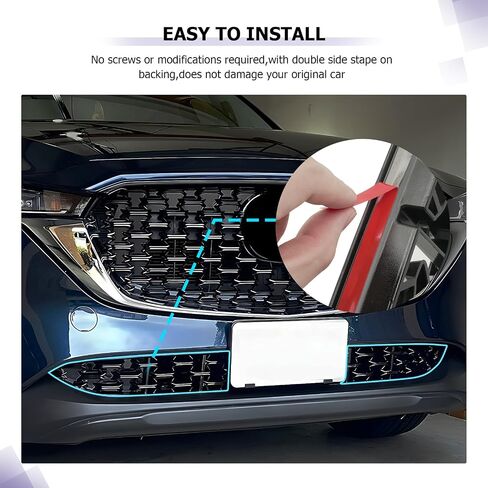 LUWU Front Grill Mesh Compatible With 2022 2023 2024 2025 Mazda CX-5 Front Mesh Grill Inserts Trims Front Mesh Grille Cover Guard for 2024 2025 Mazda CX5 Car Exterior Accessories ABS Material, 2PCS in Saudi Arabia