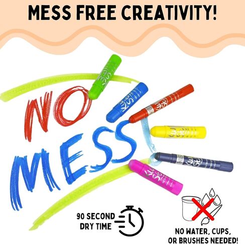 أعواد طلاء تمبرا صلبة من كويك ستيكس، 10 ألوان جوهرية، أعواد طلاء قابلة للغسل للأطفال، تجفيف سريع للغاية، غير سامة، خالية من مسببات الحساسية، أعواد طلاء بألوان الجوهرة، طلاء للأطفال والأطفال الصغار in Kuwait