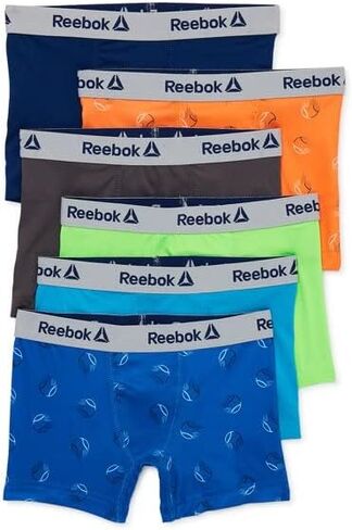 Reebok 6-Pack, Toddler Boy's Performance Boxer Briefs(Blue, Grren, Orange-Assorted-2T/3T) in Saudi Arabia