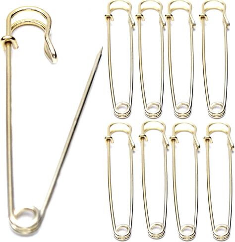 Safety Pins, 2" Large Safety Pins, Set of 60, Large Safety Pins, Clothing Safety Pins, Blankets, Crafts, Skirts, Short Skirts, Oversized Heavy Duty Safety Pins (Gold) in Saudi Arabia
