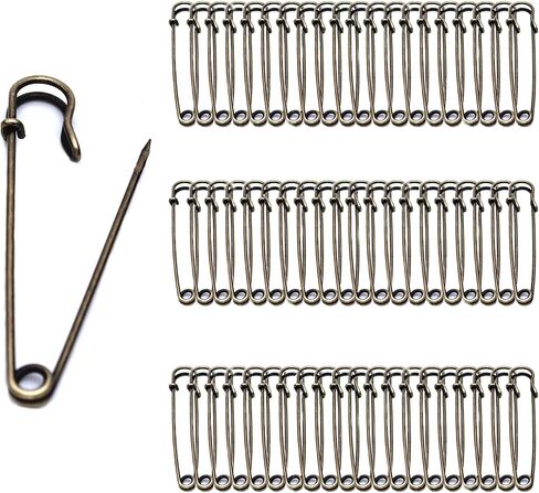 Safety Pins, 2" Large Safety Pins, Set of 60, Large Safety Pins, Clothing Safety Pins, Blankets, Crafts, Skirts, Short Skirts, Oversized Heavy Duty Safety Pins (Gold) in Saudi Arabia