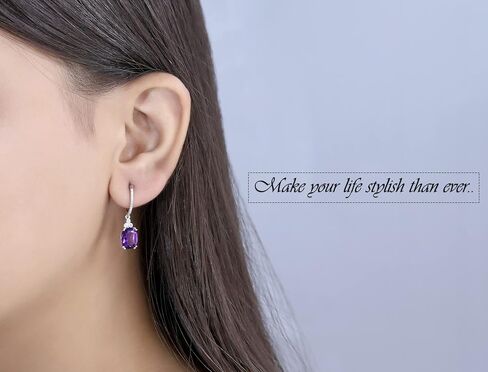 Dazzlingrock Collection 9x7mm Each Cushion Gemstone & Round White Diamond J-Shape Dangle Drop Earrings for Her in Gold in Saudi Arabia