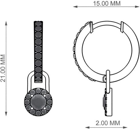 أقراط هاجي من الماس الطبيعي والمعتمد من Diamondere مع سحر هالة من الأحجار الكريمة المتدلية من الذهب الأبيض عيار 14 قيراط | أقراط صغيرة 0.80 قيراط للنساء in Kuwait