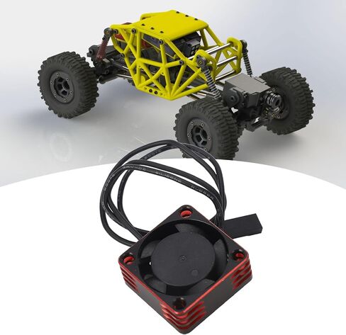 Uxsiya Brushless Motor ESC Cooling Fan, High Speed Dissipation 25x25mm Aluminium Alloy RC Electric Motor Cooling Fan Solid Construction Universal Fit for RC Car (Red) in Saudi Arabia