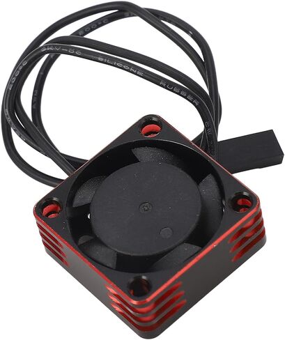 Uxsiya Brushless Motor ESC Cooling Fan, High Speed Dissipation 25x25mm Aluminium Alloy RC Electric Motor Cooling Fan Solid Construction Universal Fit for RC Car (Red) in Saudi Arabia