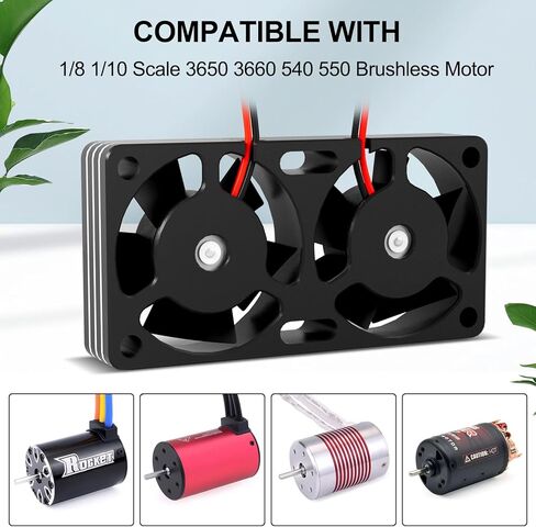 OGRC 30mm RC Motor Cooling Fan 28000RPM Heatsink for 1/8 1/10 1/12 Scale 3650 3660 540 550 Brushless Motor in Kuwait