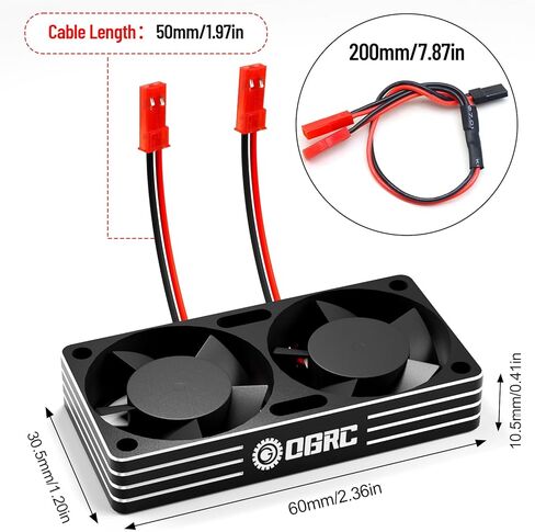 OGRC 30mm RC Motor Cooling Fan 28000RPM Heatsink for 1/8 1/10 1/12 Scale 3650 3660 540 550 Brushless Motor in Kuwait