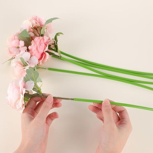 50 Pcs Green Tubing Roll for Bundling Artificial Floral Stems 12-inch Plastic Flower Tubes Flower Stem Covers DIY Kit for Wedding Bouquet Corsage and Floral Arrangement(Diameter: 6mm) in Saudi Arabia