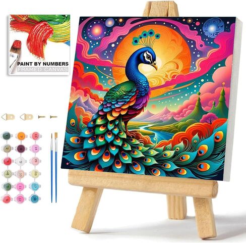 WEMEON Elephant Paint by Numbers Kit for Kids with Framed- Easy Paint by Numbers Kit for Kids Age 4-12, Simple Painting Paint by Numbers for Gift Home Wall Decor(10x10Inch) in Saudi Arabia