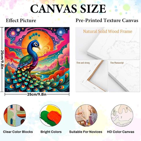 WEMEON Elephant Paint by Numbers Kit for Kids with Framed- Easy Paint by Numbers Kit for Kids Age 4-12, Simple Painting Paint by Numbers for Gift Home Wall Decor(10x10Inch) in Saudi Arabia