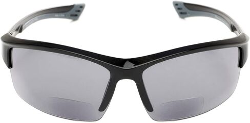 Sport & Wrap-Around Bifocal Reading Sunglasses in Matte Black with Smoke Lenses by Readers.com | The Roster | +3.00 in Saudi Arabia