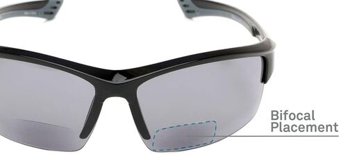 Sport & Wrap-Around Bifocal Reading Sunglasses in Matte Black with Smoke Lenses by Readers.com | The Roster | +3.00 in Saudi Arabia