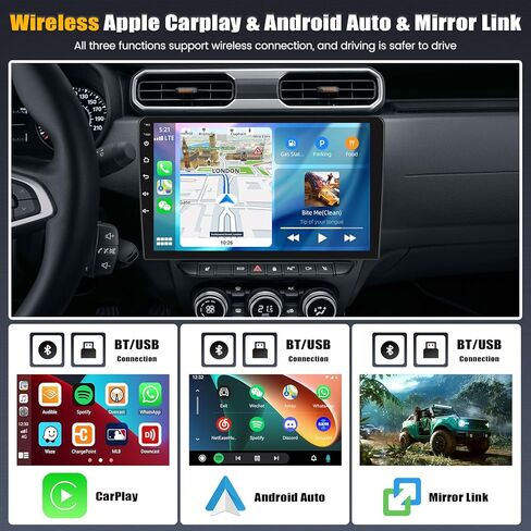 [2+32G] ستيريو سيارة Android 13 لسيارة Mitsubishi Lancer 2008-2017 مع Apple Carplay&Android Auto، راديو سيارة 10.1 بوصة مع رابط مرآة بلوتوث FM/RDS راديو WiFi GPS SWC مزدوج USB+AHD كاميرا احتياطية in Kuwait