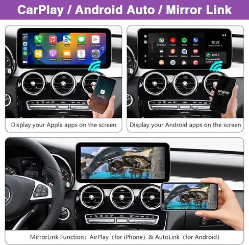 ستيريو سيارة اندرويد 11 بشاشة لمس 12.3 انش 6+128G لسيارة مرسيدس بنز فئة A/B W176 W246 GLA C117 X117 X156 2013-2015 مع NTG4.5/4.7، يدعم كاربلاي لاسلكي اندرويد وميرورلينك in Kuwait