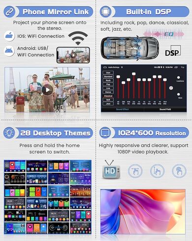 Roinvou 2+64G Android 13 CarPlay Stereo for 2000-2003 Toyota RAV4, Built-in Wireless CarPlay Radio with Android Auto, 9'' Touch Screen in-Dash GPS Navigation Support Mirror Link BT HiFi WiFi RDS SWC in Kuwait