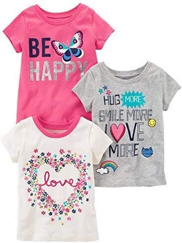 Carter's Girls' Little 3-Pack Short-Sleeve T-Shirt in Saudi Arabia