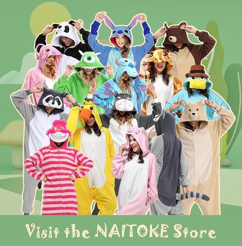 NAITOKE Adult Animal Onesie Halloween Costume Cosplay One-Piece Pajamas Women Man Teens in Saudi Arabia